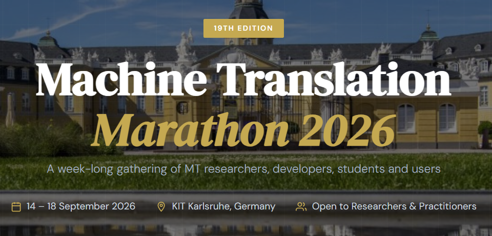 19th Machine Translation Marathon 2026, KIT Karlsruhe